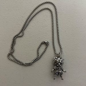 Dragonball Kid Goku Charm Pendant Necklace Vegeta Silver 24" Box Chain